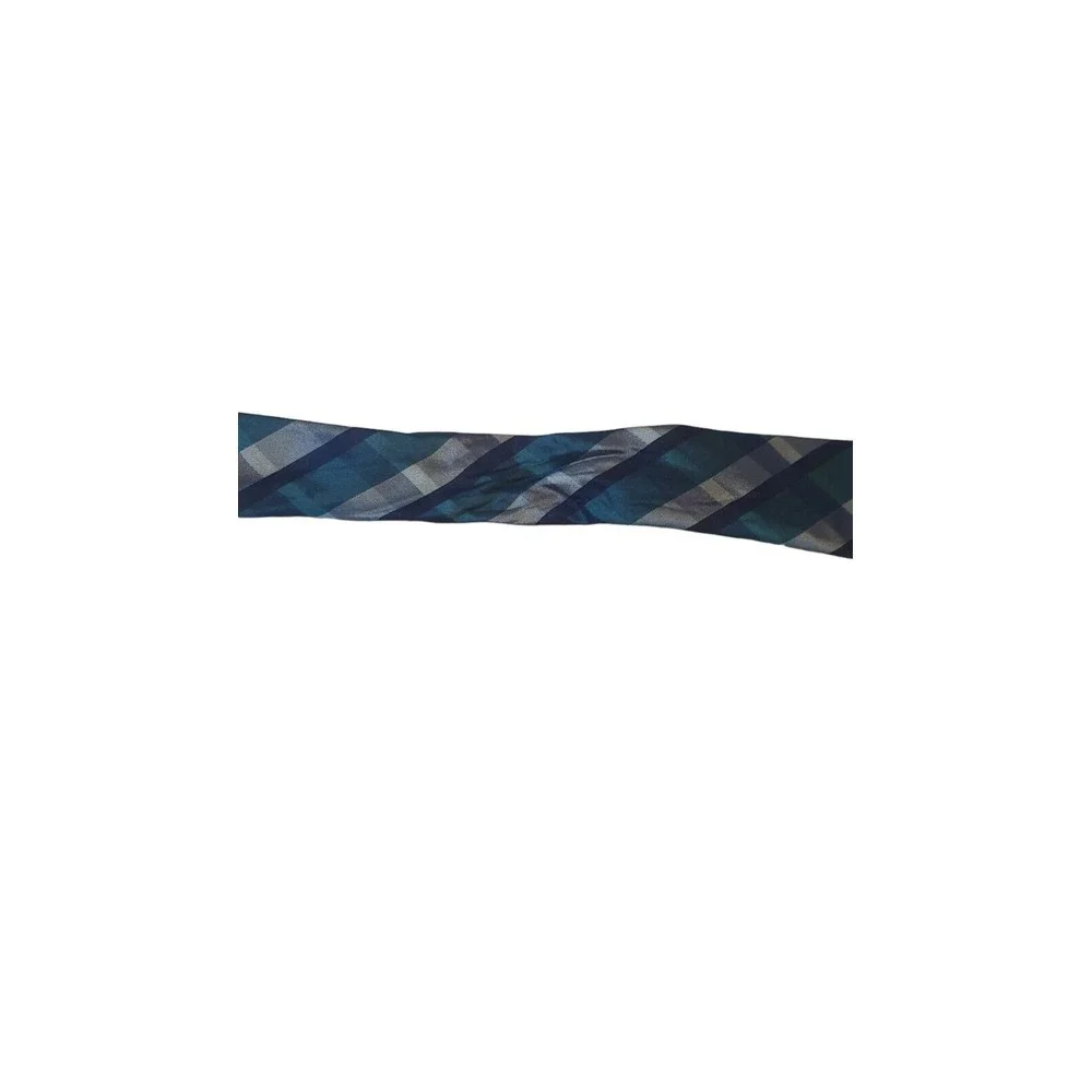 Calvin Klein Men Necktie 3.75 x 59 Silk Navy Tea Plaid Executive Office Work Tie